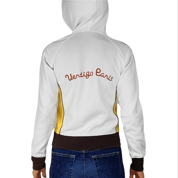 Vertigo Paris Zip Hoodie Track Jacket Size Medium White - Picture 3 of 7